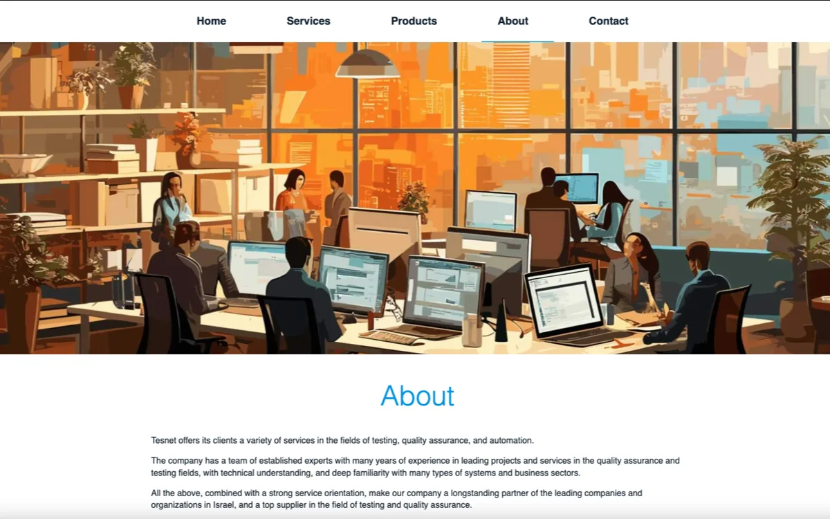 Tesnet — software testing and QA company website